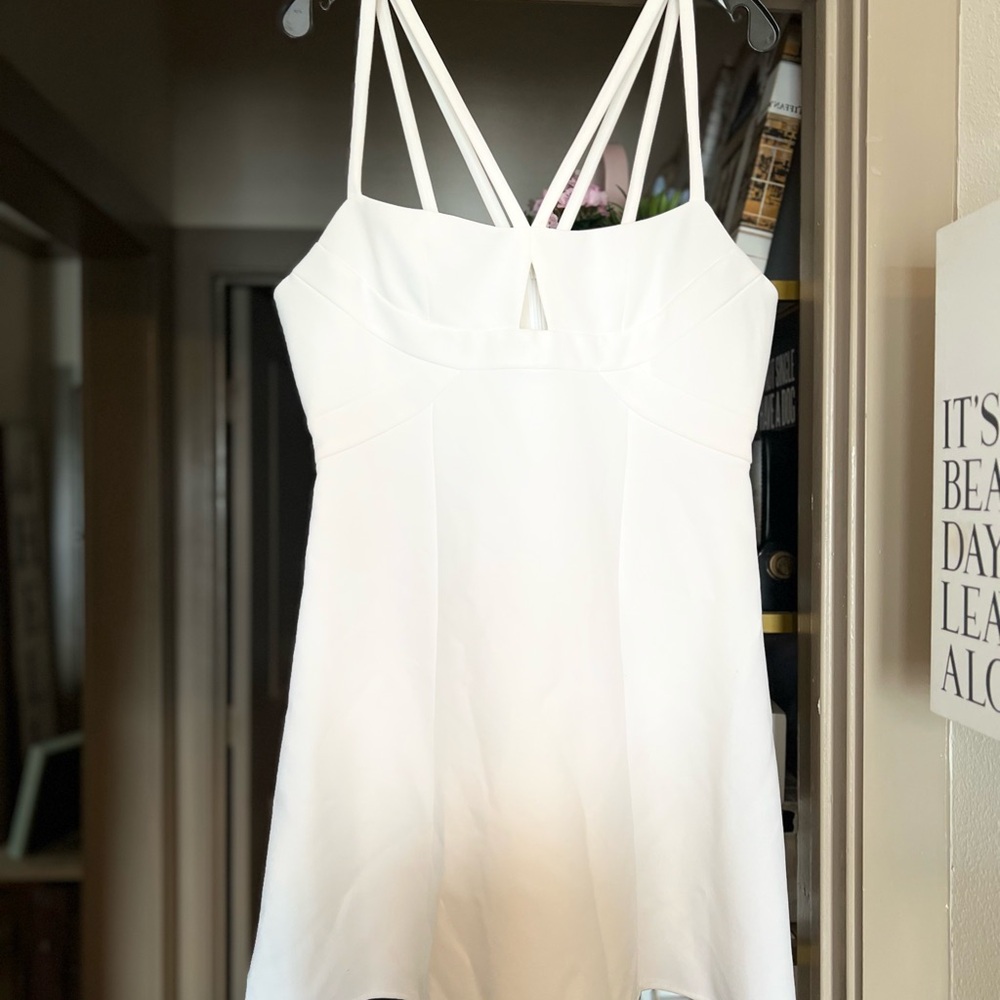 BCBGMaxAzria White Strappy Midi Dress